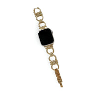 Bracelet Apple Watch or à maillons circulaires féminins, design Anima élégant.