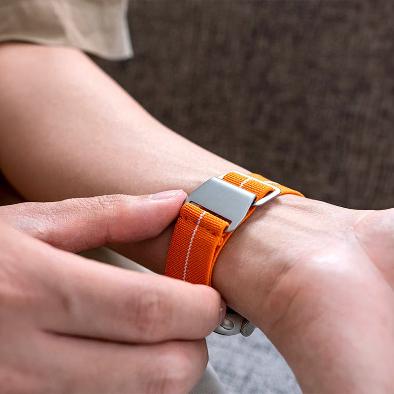 Bracelet de montre connectée, Apple Watch, bracelet parachute, en nylon, boucle technique, modèle Arès - La Boutique du Bracelet