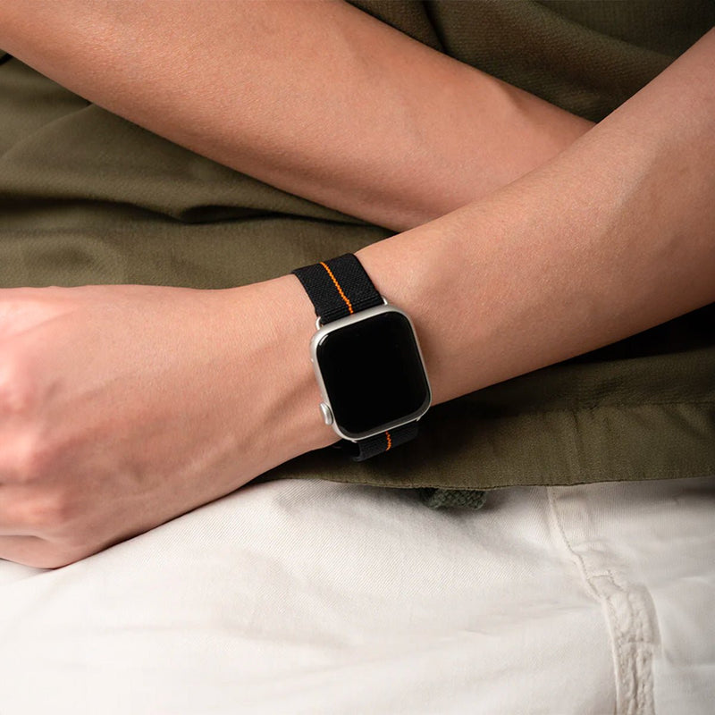 Bracelet de montre connectée, Apple Watch, bracelet parachute, en nylon, boucle technique, modèle Arès - La Boutique du Bracelet