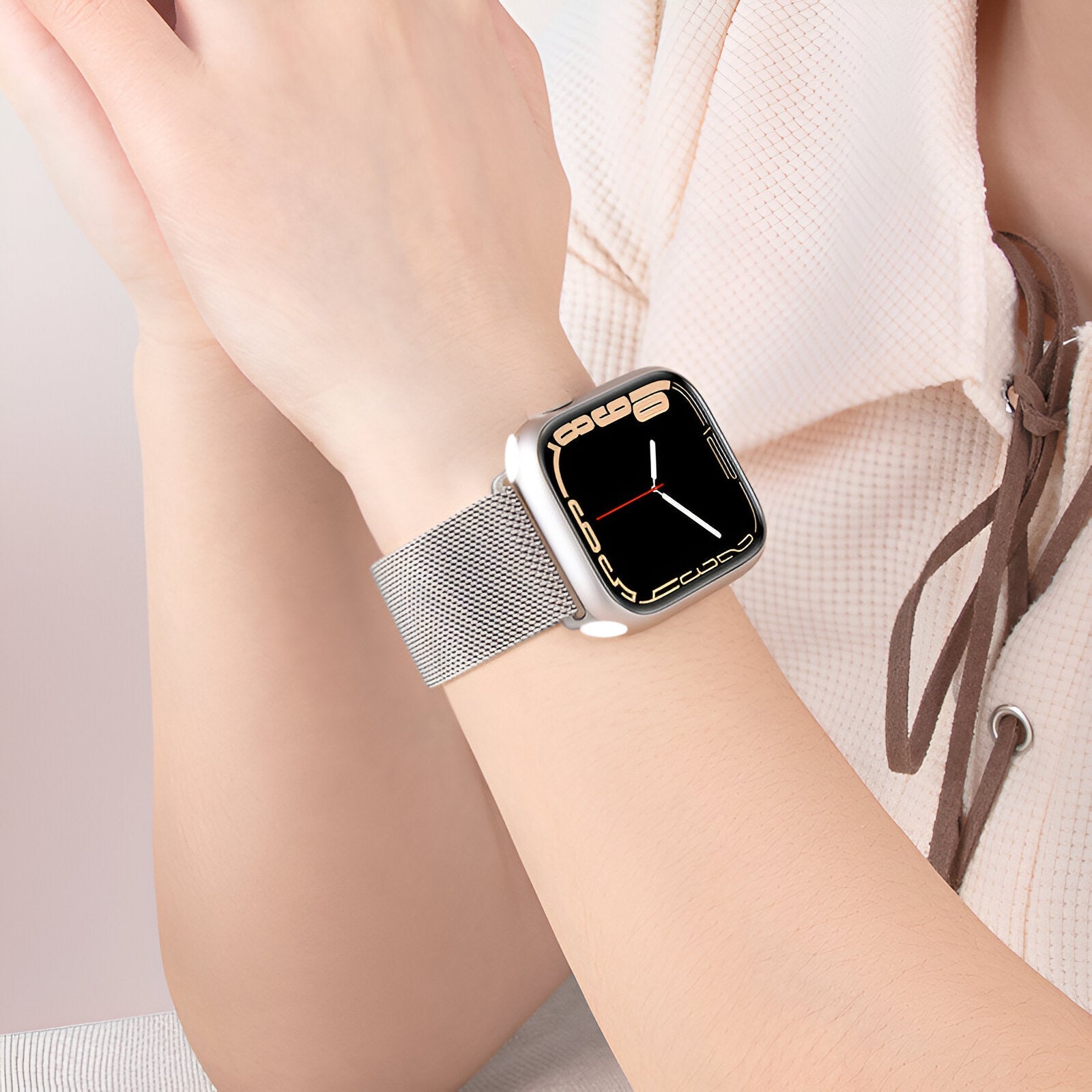 Bracelet de montre connectée, Apple Watch, en acier inoxydable, mixte, modèle Steve - La Boutique du Bracelet