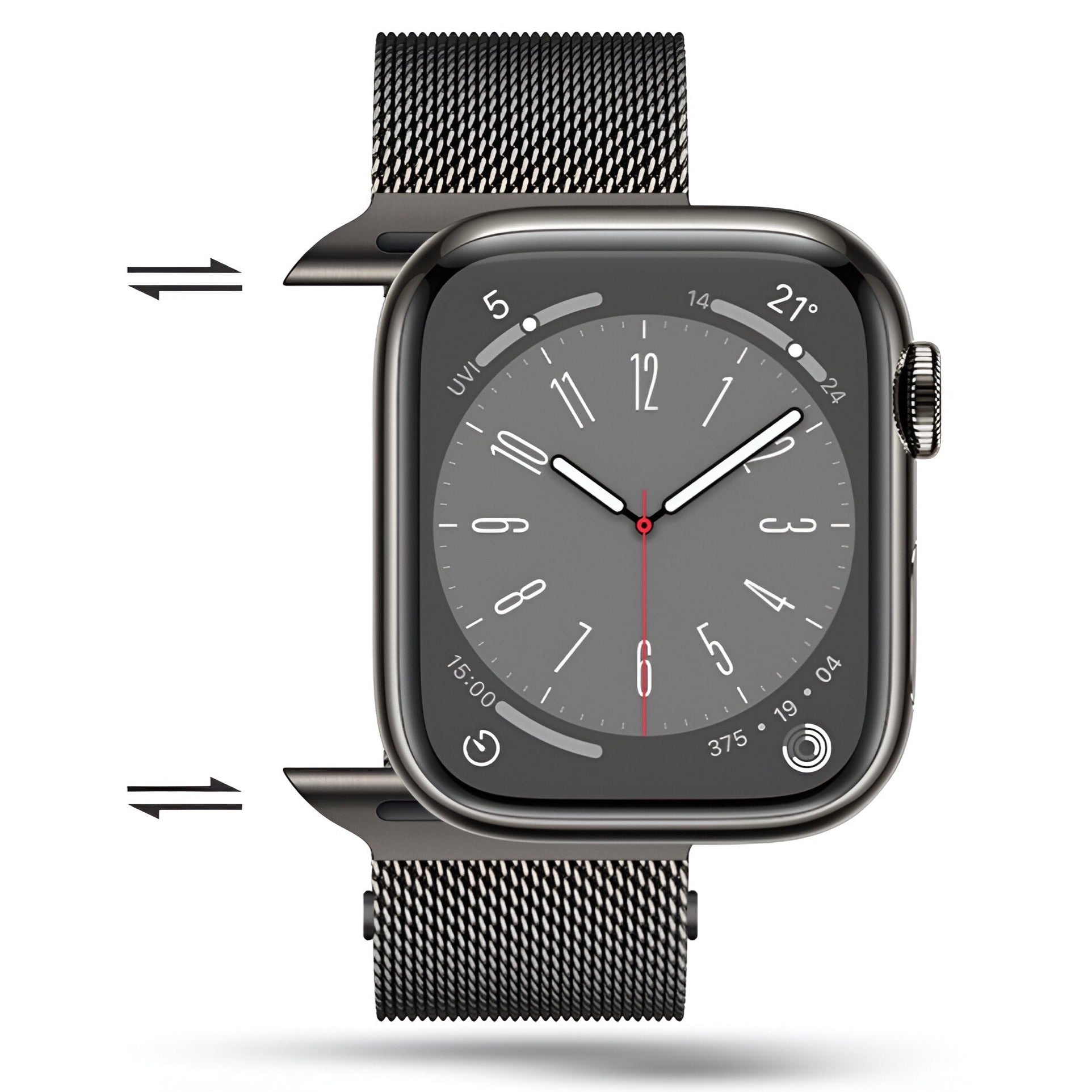 Bracelet de montre connectée, Apple Watch, en acier inoxydable, mixte, modèle Vyrn - La Boutique du Bracelet