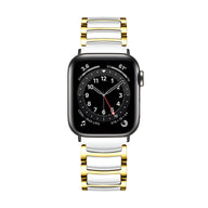 Bracelet Apple Watch en acier inoxydable blanc et or, modèle Delta, pour homme, 38 à 42 mm.