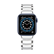 Bracelet pour Apple Watch en acier inoxydable argenté à maillons larges pour homme.