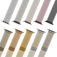 Bracelets Apple Watch en acier inoxydable, couleurs variées, styles maillon fin et maille milanaise, pour homme.