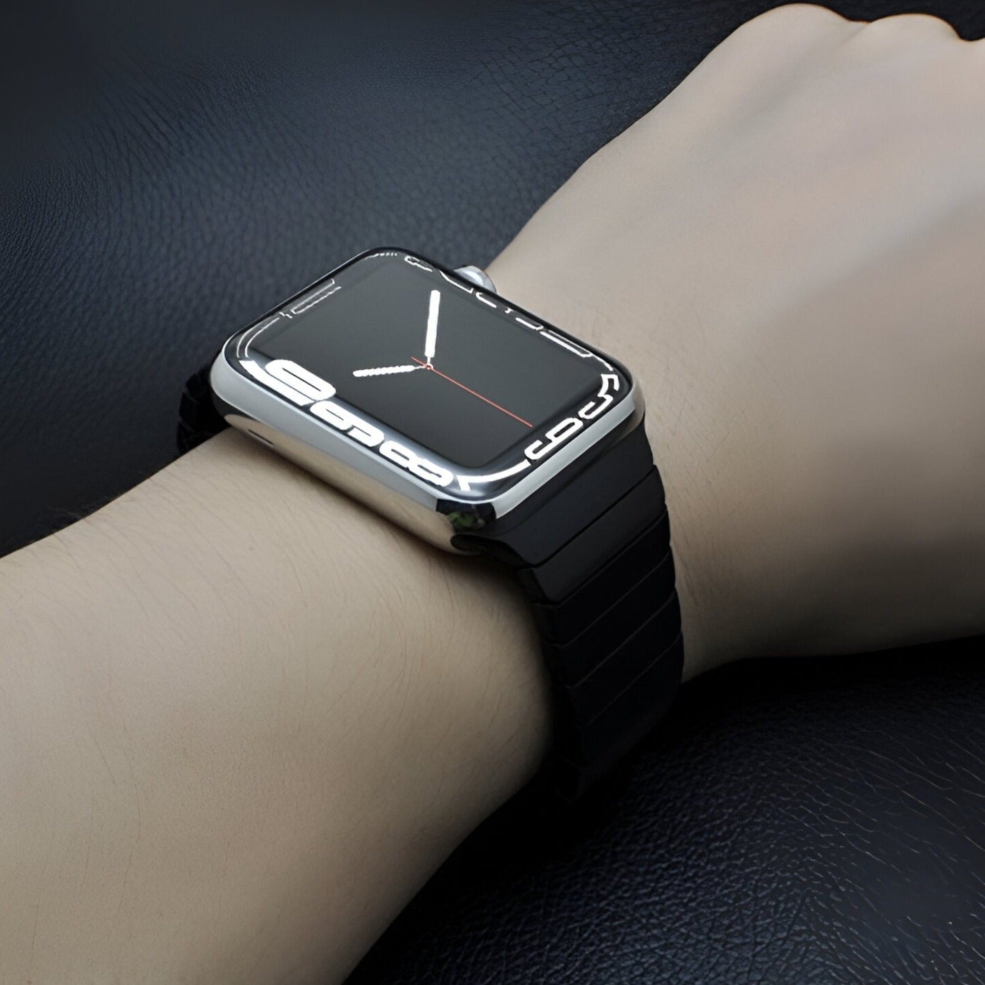 Bracelet de montre connectée, Apple Watch, en acier inoxydable, pour homme, modèle Juno - La Boutique du Bracelet