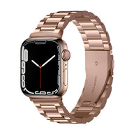 Bracelet Apple Watch en acier inoxydable or rosé à maillons larges pour homme, modèle Kino.