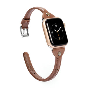 Bracelet de montre connectée, Apple Watch, en cuir, modèle Timu - La Boutique du Bracelet
