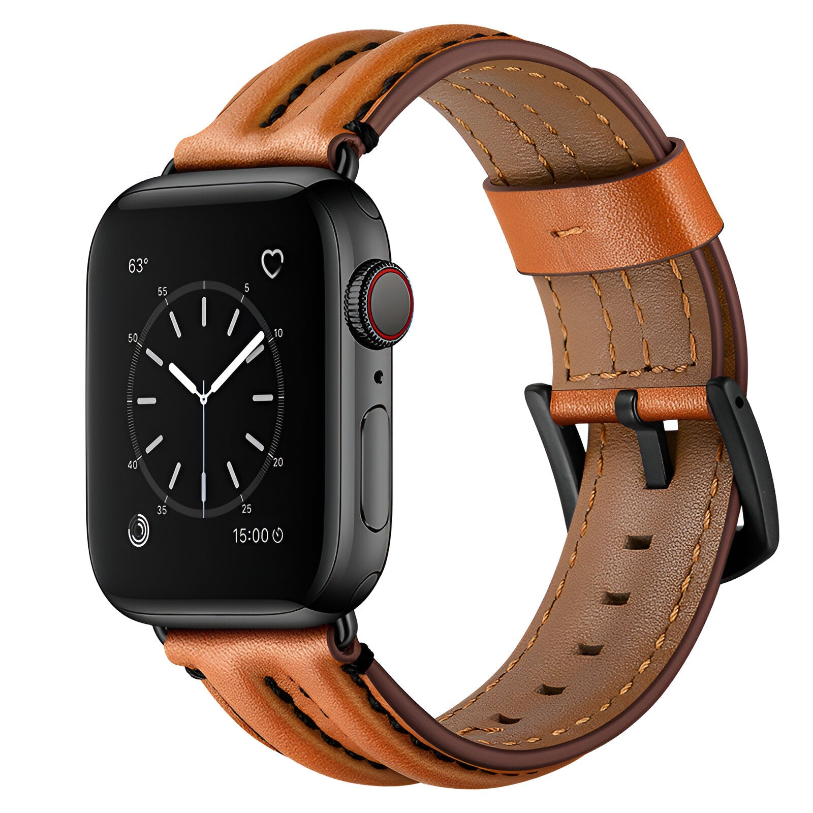 Bracelet de montre connectée, Apple Watch, en cuir pleine fleur, pour homme, modèle Soren - La Boutique du Bracelet