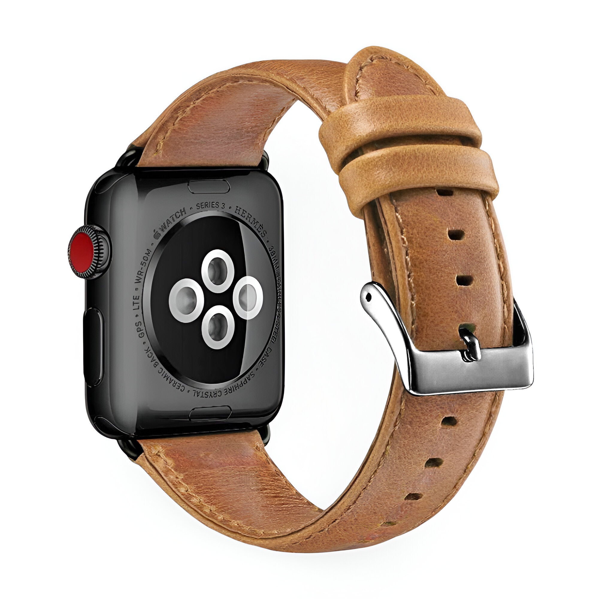 Bracelet de montre connectée, Apple Watch, en cuir, pour homme, modèle Bryzo - La Boutique du Bracelet