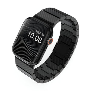 Bracelet de montre connectée, Apple Watch, en fibre de carbone, pour homme, modèle Nox - La Boutique du Bracelet