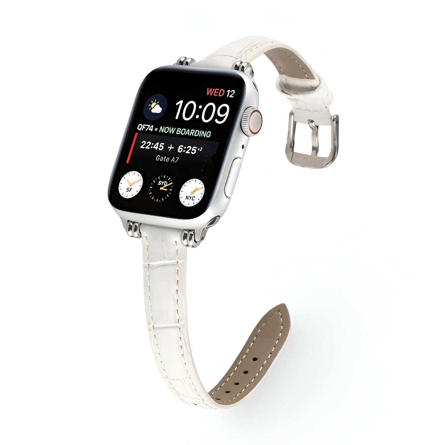 Bracelet de montre connectée, Apple Watch, en microfibre, pour femme, modèle Rynara - La Boutique du Bracelet