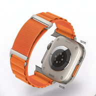 Bracelet Apple Watch en nylon orange à boucle alpine, modèle Zane, 38-42 mm, mixte.