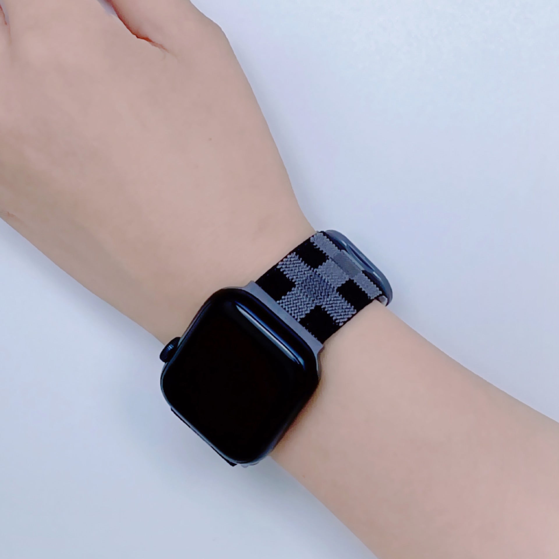 Bracelet de montre connectée, Apple Watch, en nylon à carreaux, mixte, modèle Kyris - La Boutique du Bracelet