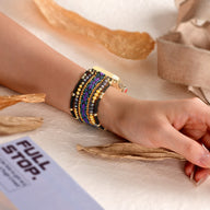 Bracelet Apple Watch violet en nylon avec cristaux et fermoir doré, pour femme, modèle Kavin, taille 38-42 mm.