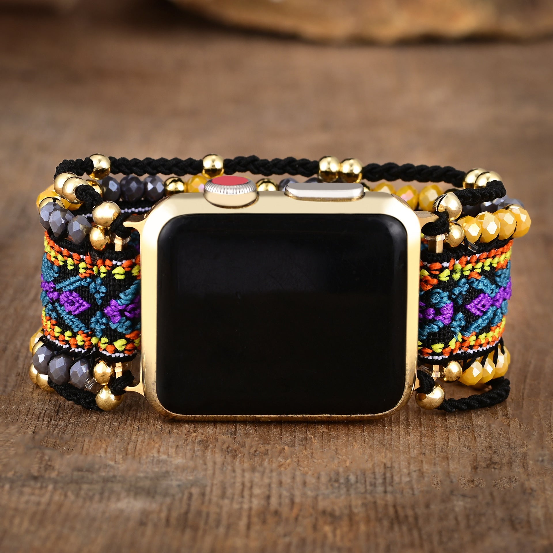 Bracelet de montre connectée, Apple Watch, en nylon et cristal, pour femme, modèle Mavik - La Boutique du Bracelet