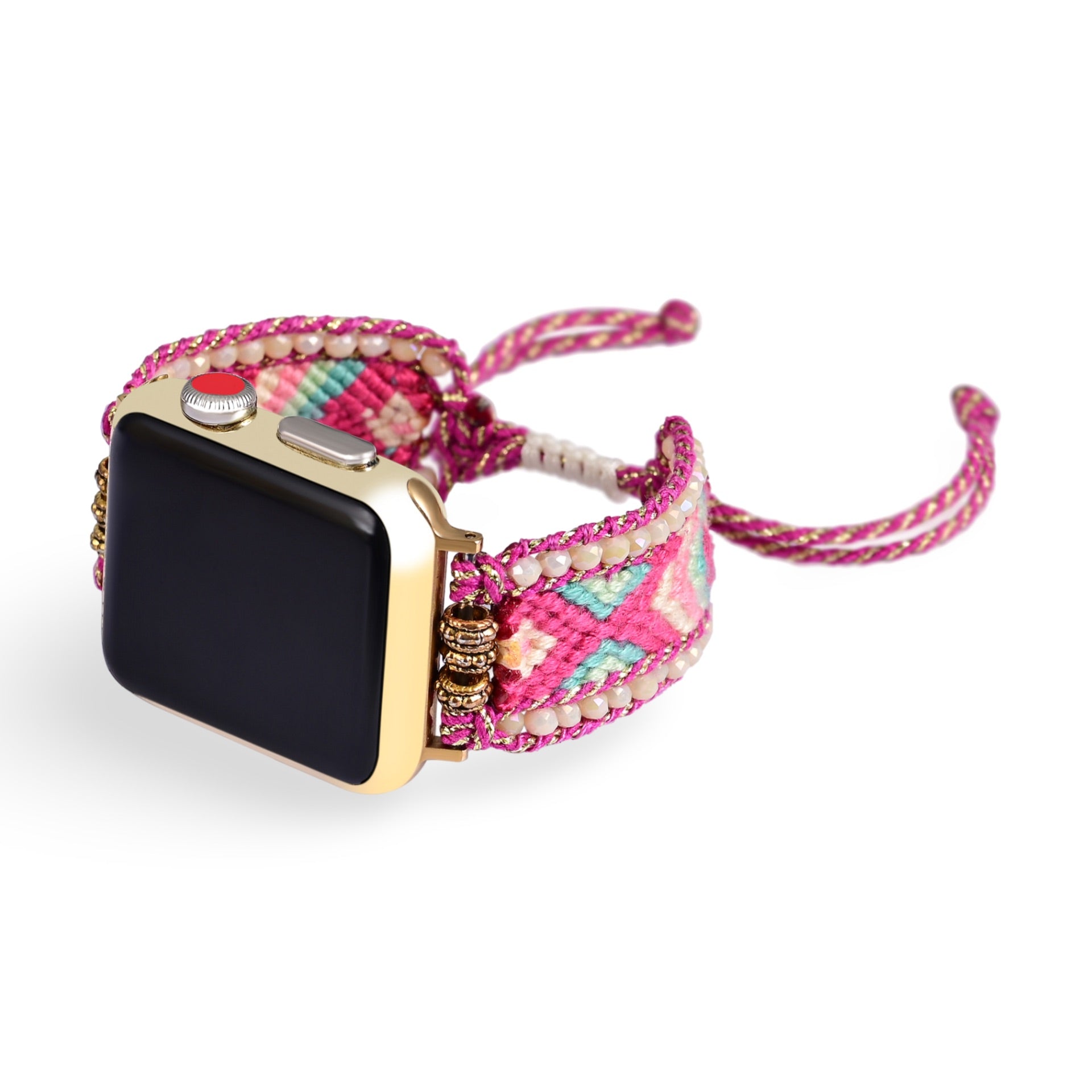 Bracelet de montre connectée, Apple Watch, en nylon et cristal, pour femme, modèle Nixie - La Boutique du Bracelet