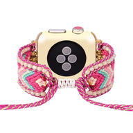 Bracelet pour Apple Watch en nylon multicolore tissé avec cristaux, modèle Nixie, pour femme.
