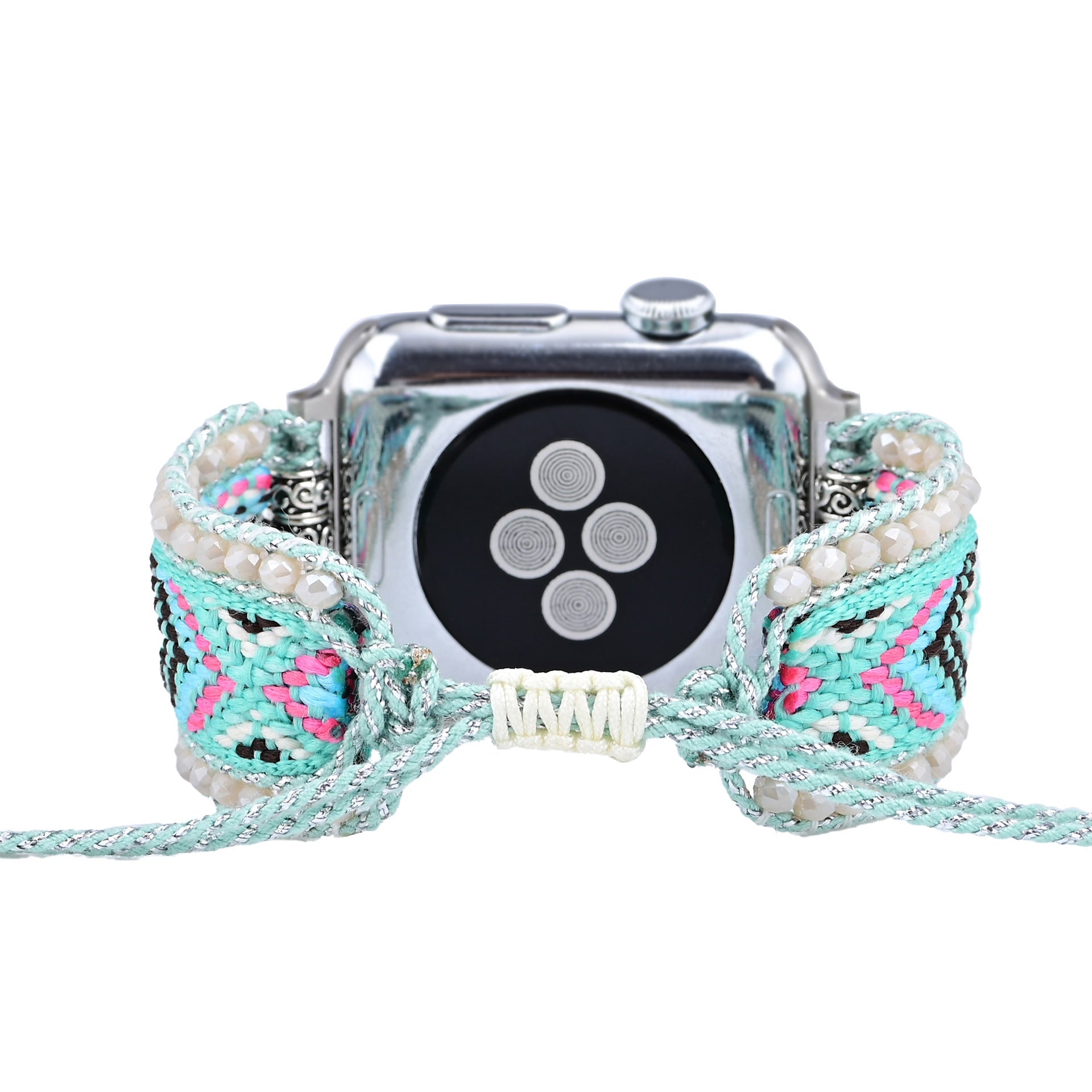 Bracelet de montre connectée, Apple Watch, en nylon et cristal, pour femme, modèle Orin - La Boutique du Bracelet