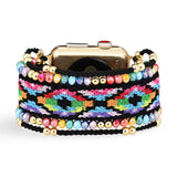 Bracelet de montre connectée, Apple Watch, en nylon et cristal, pour femme, modèle Zyla - La Boutique du Bracelet