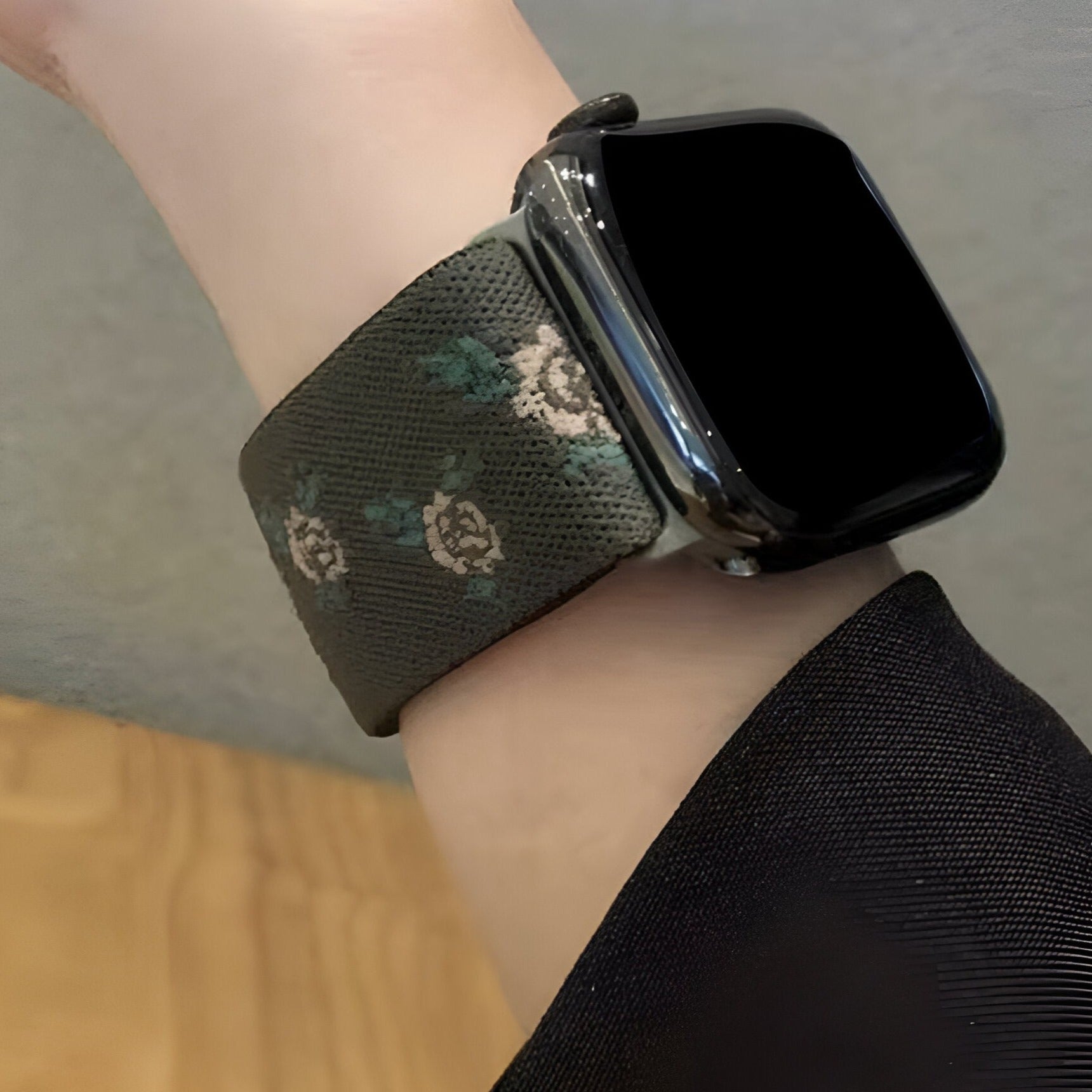 Bracelet de montre connectée, Apple Watch, en nylon floral, pour femme, modèle Elexia - La Boutique du Bracelet