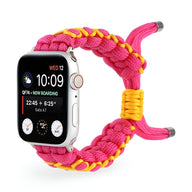 Bracelet Apple Watch en nylon tressé rose et jaune modèle Radan pour 38 à 42 mm.