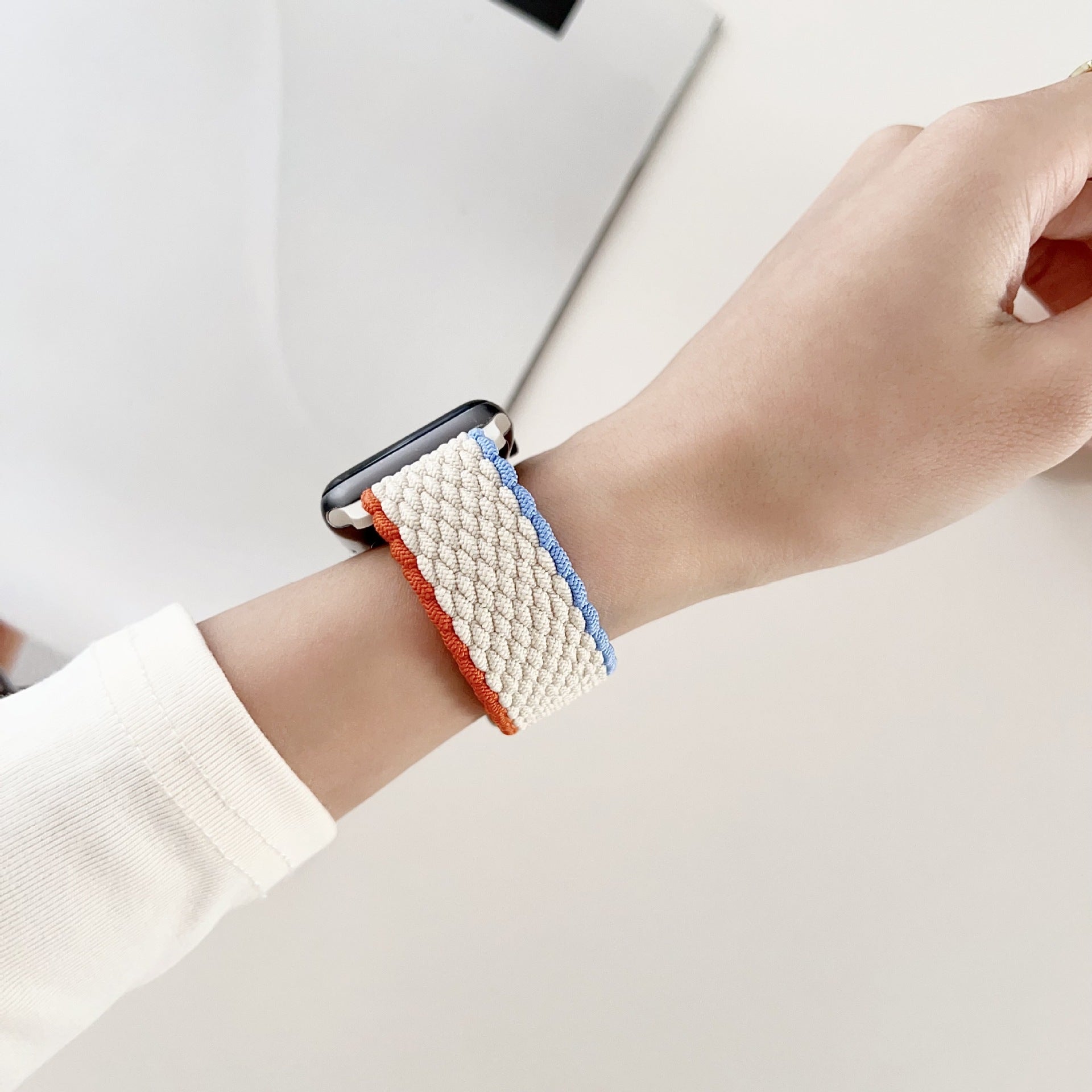 Bracelet de montre connectée, Apple Watch, en nylon, pour femme, modèle Riel - La Boutique du Bracelet