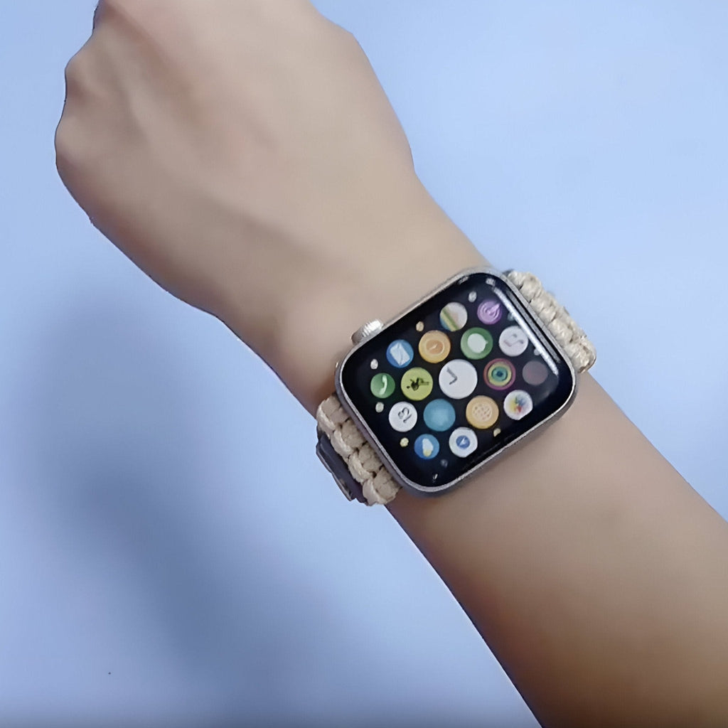 Bracelet Apple Watch multicolore en pierres naturelles pour femme, modèle Iria.