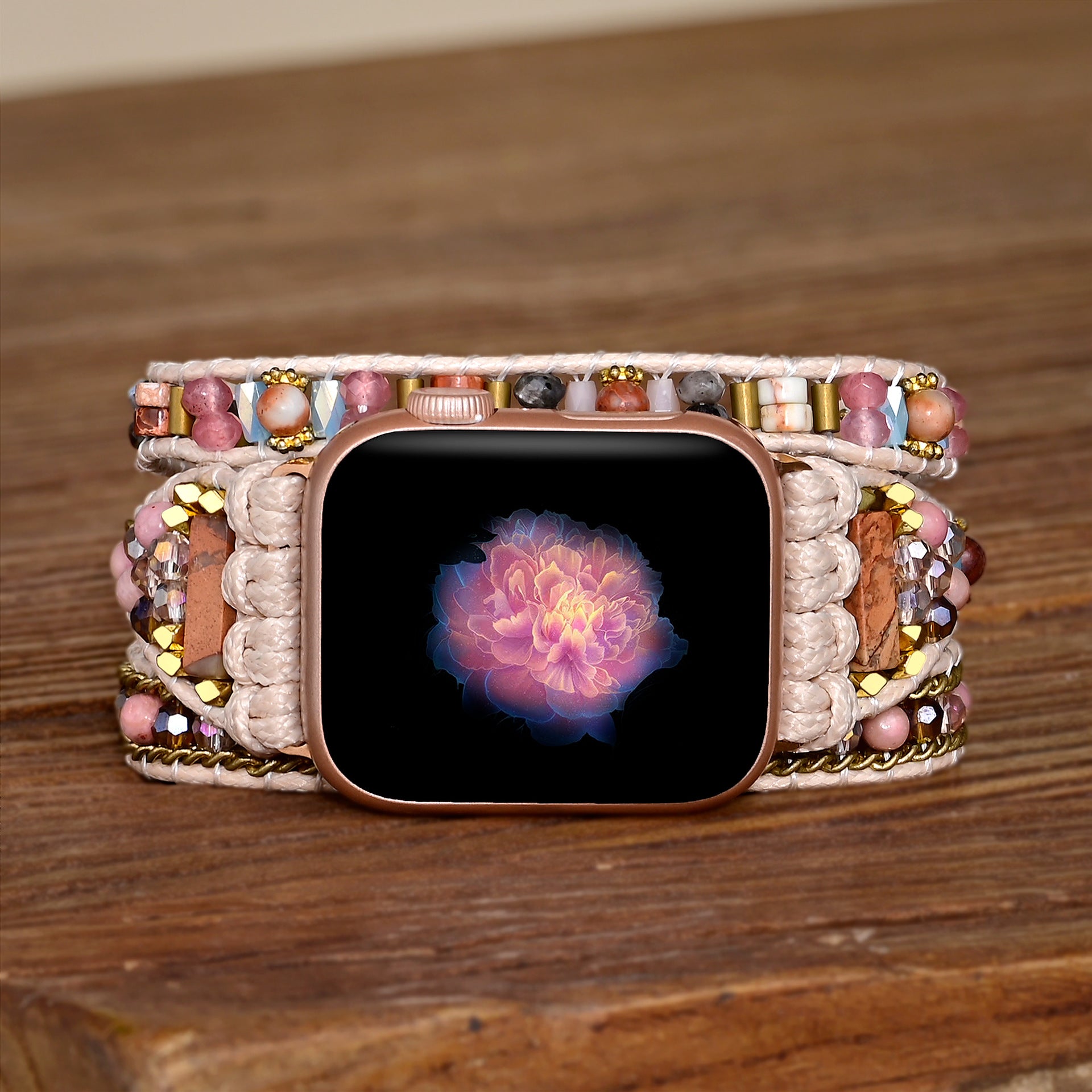 Bracelet de montre connectée, Apple Watch, en pierres de cristal, pour femme, modèle Aeron - La Boutique du Bracelet