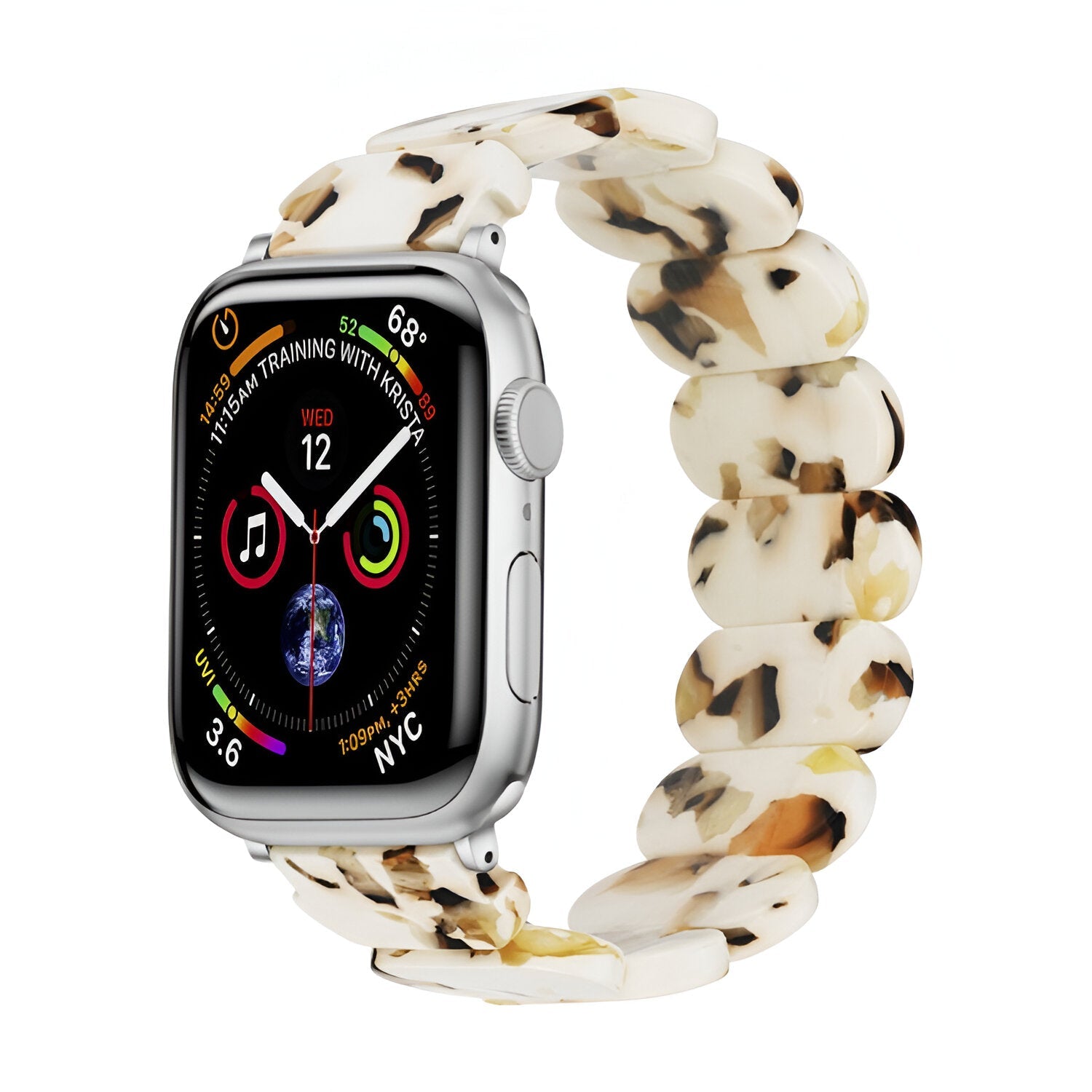 Bracelet de montre connectée, Apple Watch, en résine, pour femme, modèle Ilya - La Boutique du Bracelet