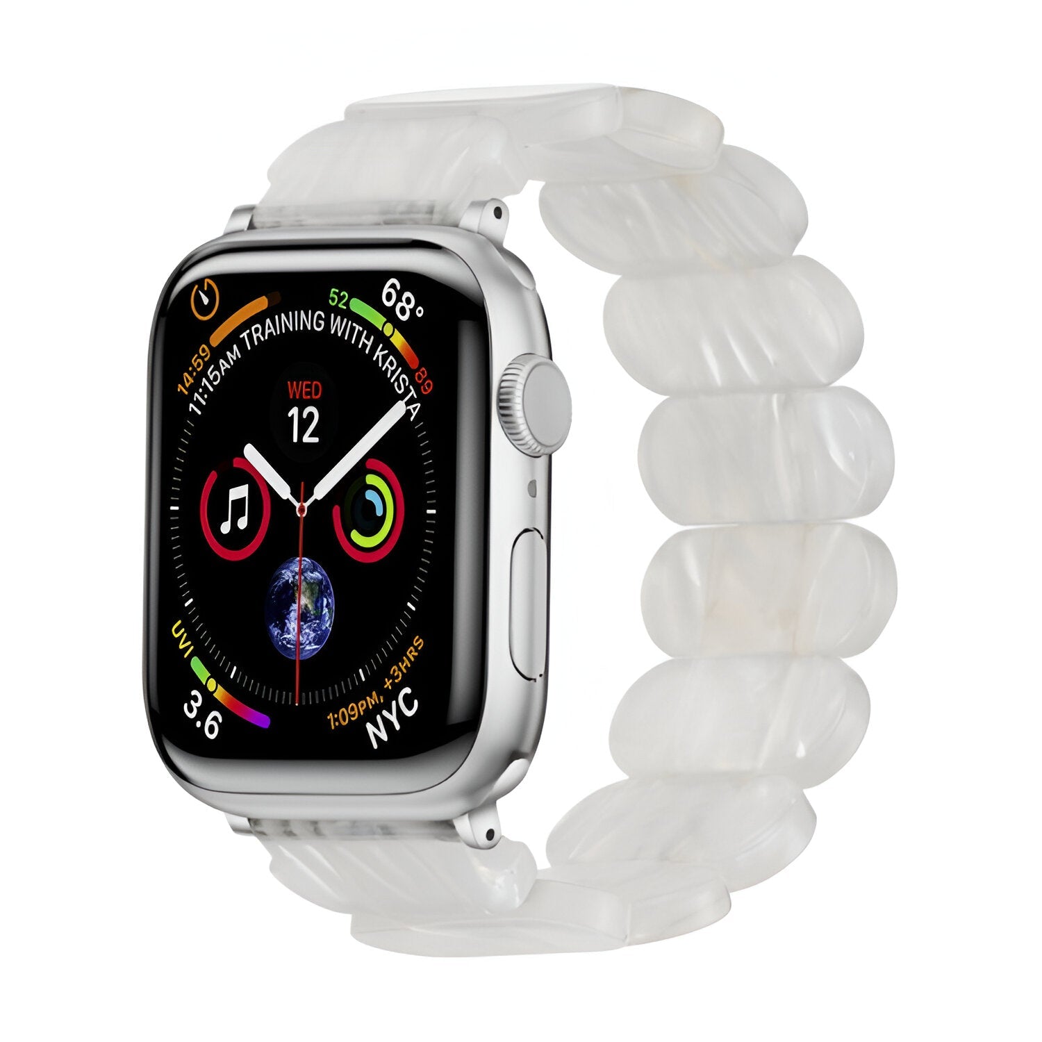 Bracelet de montre connectée, Apple Watch, en résine, pour femme, modèle Ilya - La Boutique du Bracelet