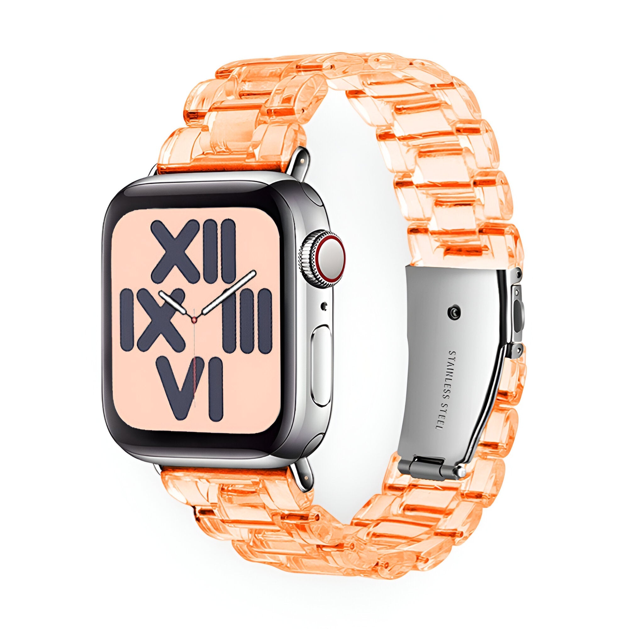 Bracelet de montre connectée, Apple Watch, en résine transparente, pour femme, modèle Mirai - La Boutique du Bracelet