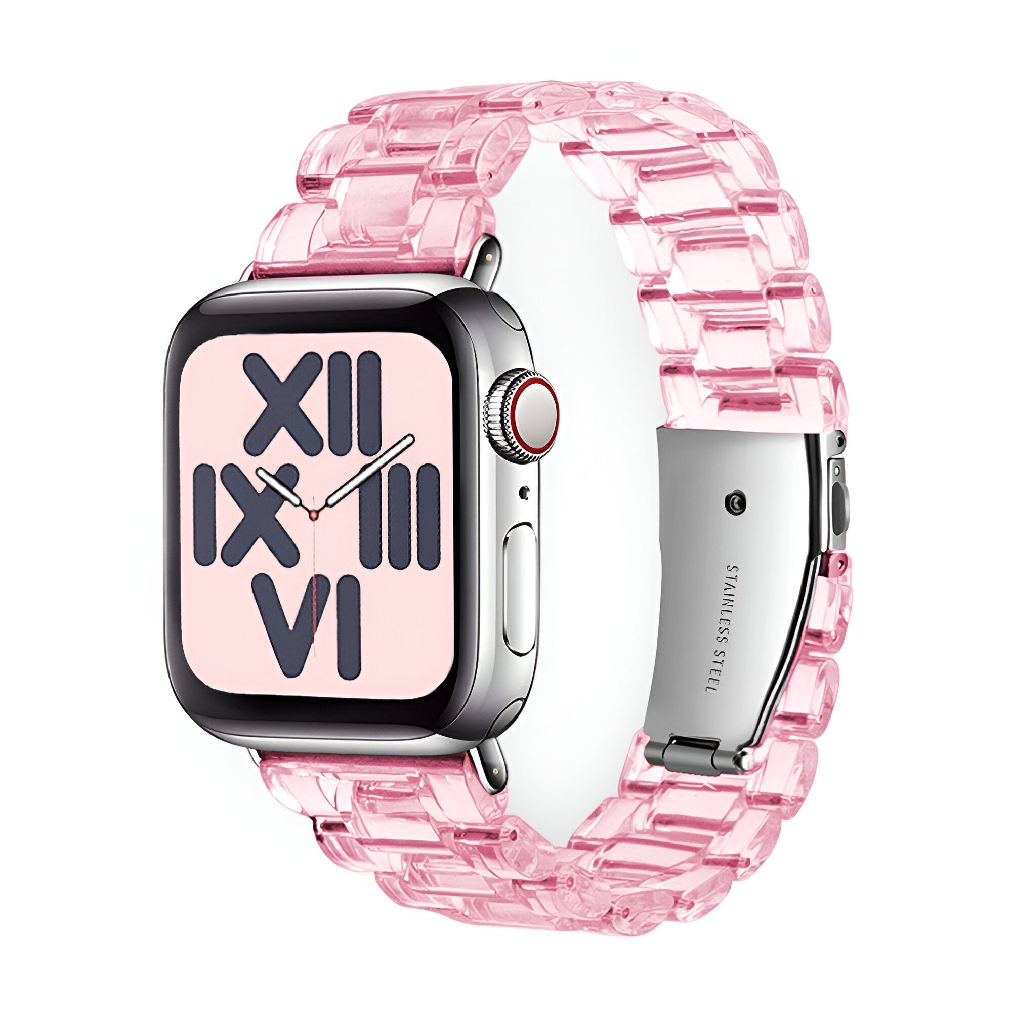 Bracelet de montre connectée, Apple Watch, en résine transparente, pour femme, modèle Mirai - La Boutique du Bracelet