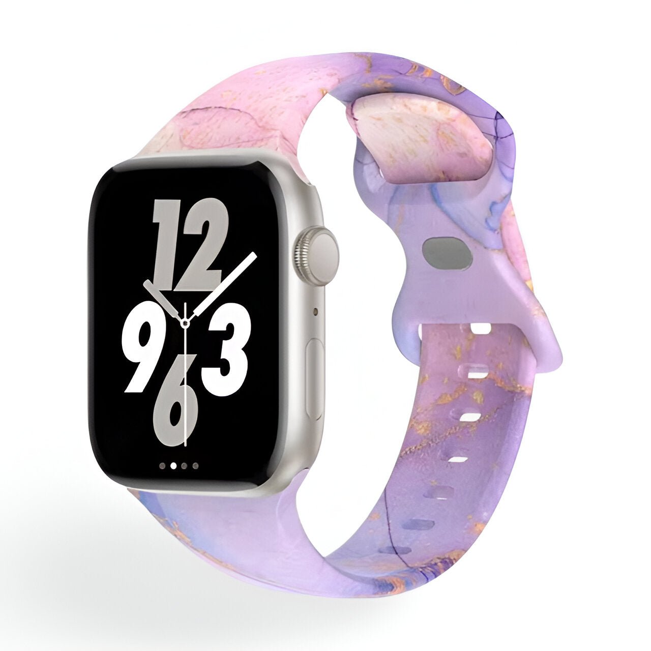 Bracelet de montre connectée, Apple Watch, en silicone coloré, pour femme, modèle Irmana - La Boutique du Bracelet