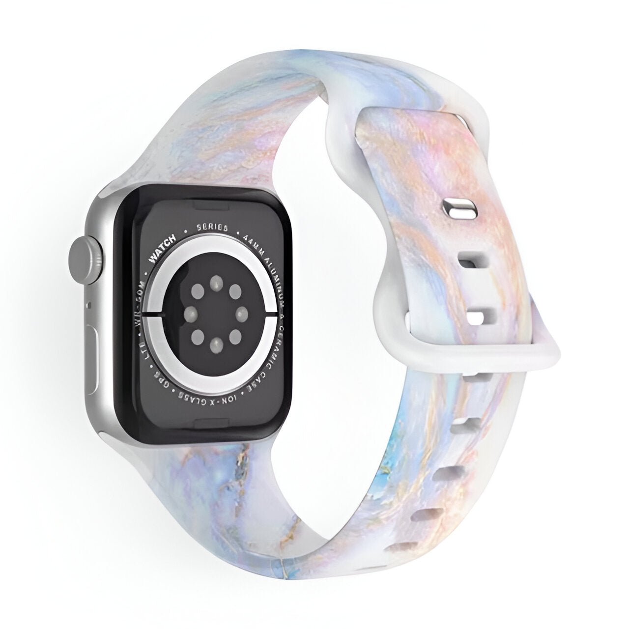 Bracelet de montre connectée, Apple Watch, en silicone coloré, pour femme, modèle Irmana - La Boutique du Bracelet