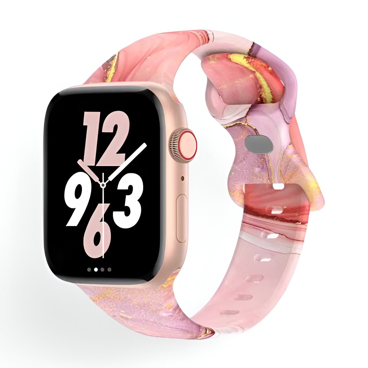 Bracelet de montre connectée, Apple Watch, en silicone coloré, pour femme, modèle Irmana - La Boutique du Bracelet