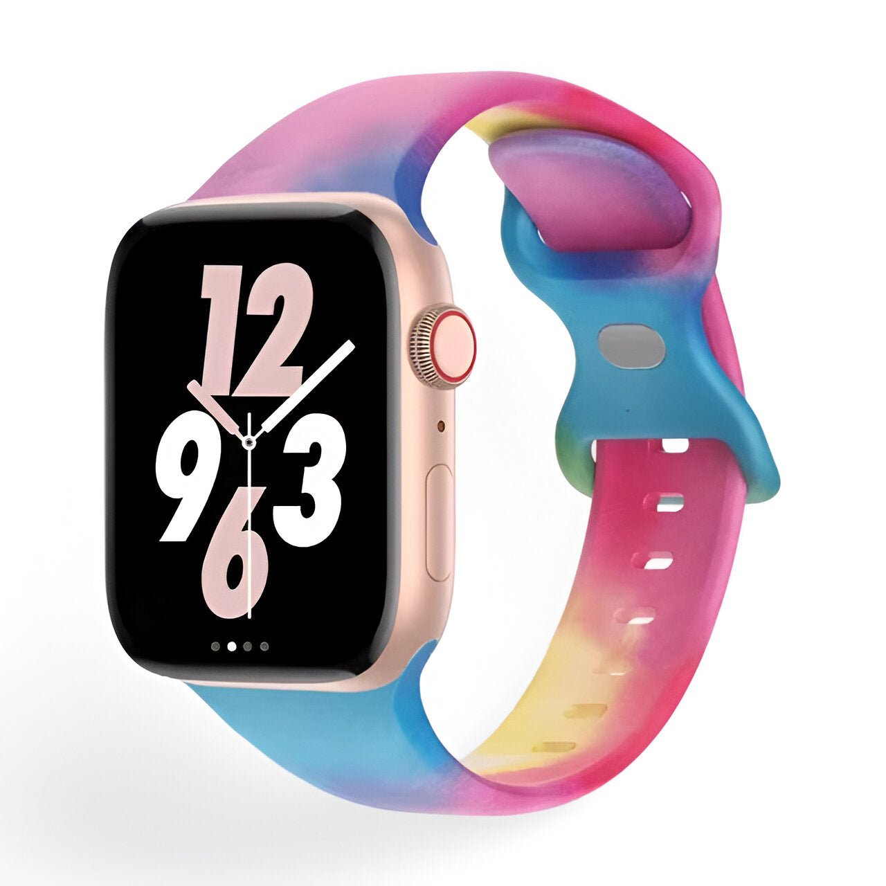 Bracelet de montre connectée, Apple Watch, en silicone coloré, pour femme, modèle Irmana - La Boutique du Bracelet