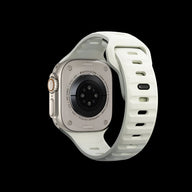 Bracelet Apple Watch Kelan en silicone blanc phosphorescent, boucles ajustables, pour homme, tailles 38-49 mm.