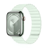 Bracelet Apple Watch silicone vert menthe pour sport, modèle Bryn, taille 38-42 mm.