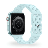 Bracelet silicone bleu clair à motifs entrelacés pour Apple Watch, modèle Astra, mixte.