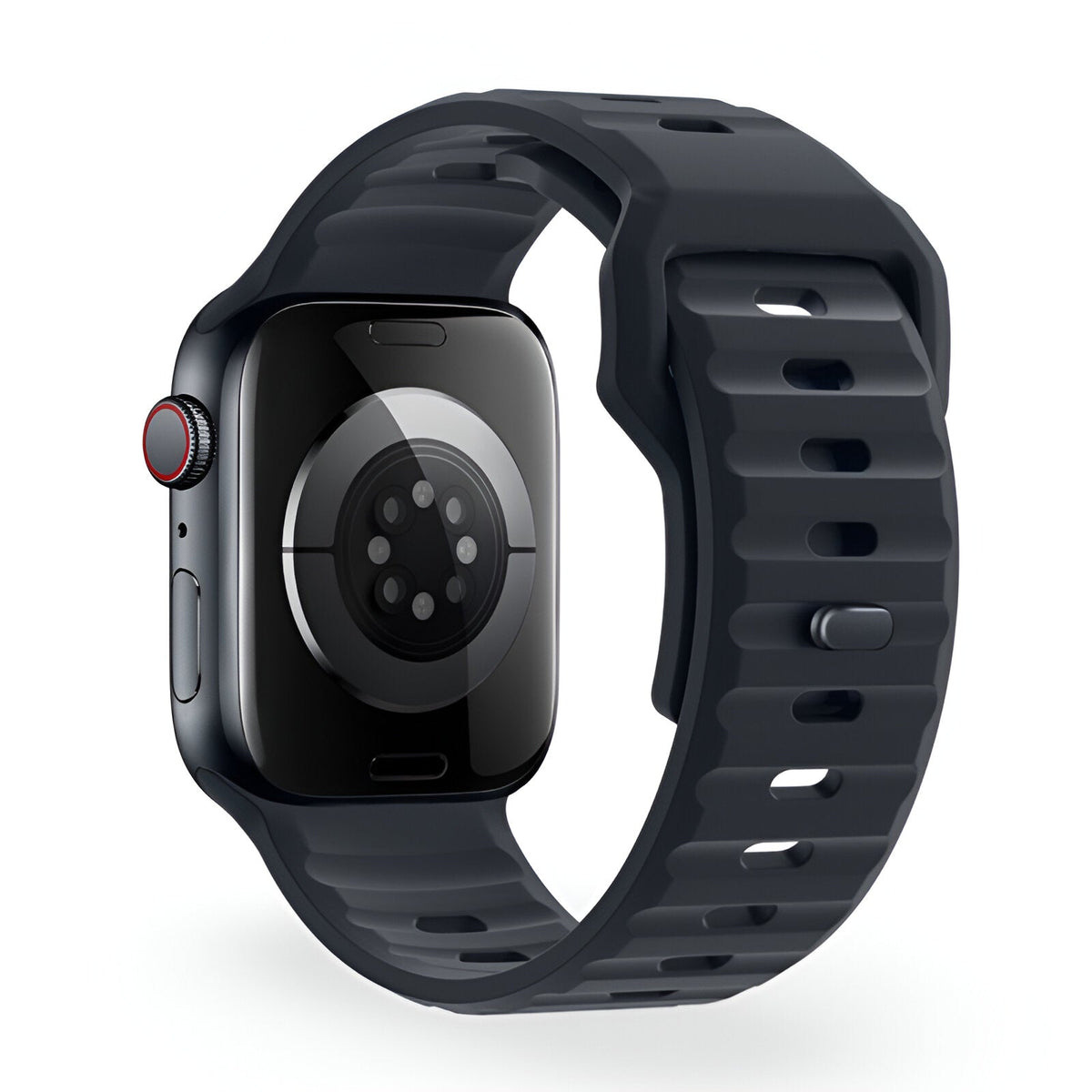Bracelet Apple Watch Kylix en silicone bleu marine pour boîtiers 43-49 mm.
