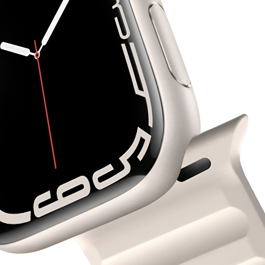 Bracelet silicone beige pour Apple Watch avec boucle classique, style Kylix, mixte.