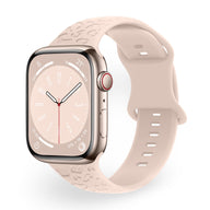 Bracelet Apple Watch en silicone rose clair avec texture en relief modèle Soria, mixte, taille 38-42 mm.