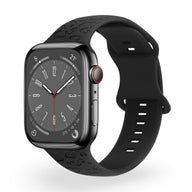 Bracelet Apple Watch Soria en silicone noir avec motif de bulles, taille 38-42 mm.