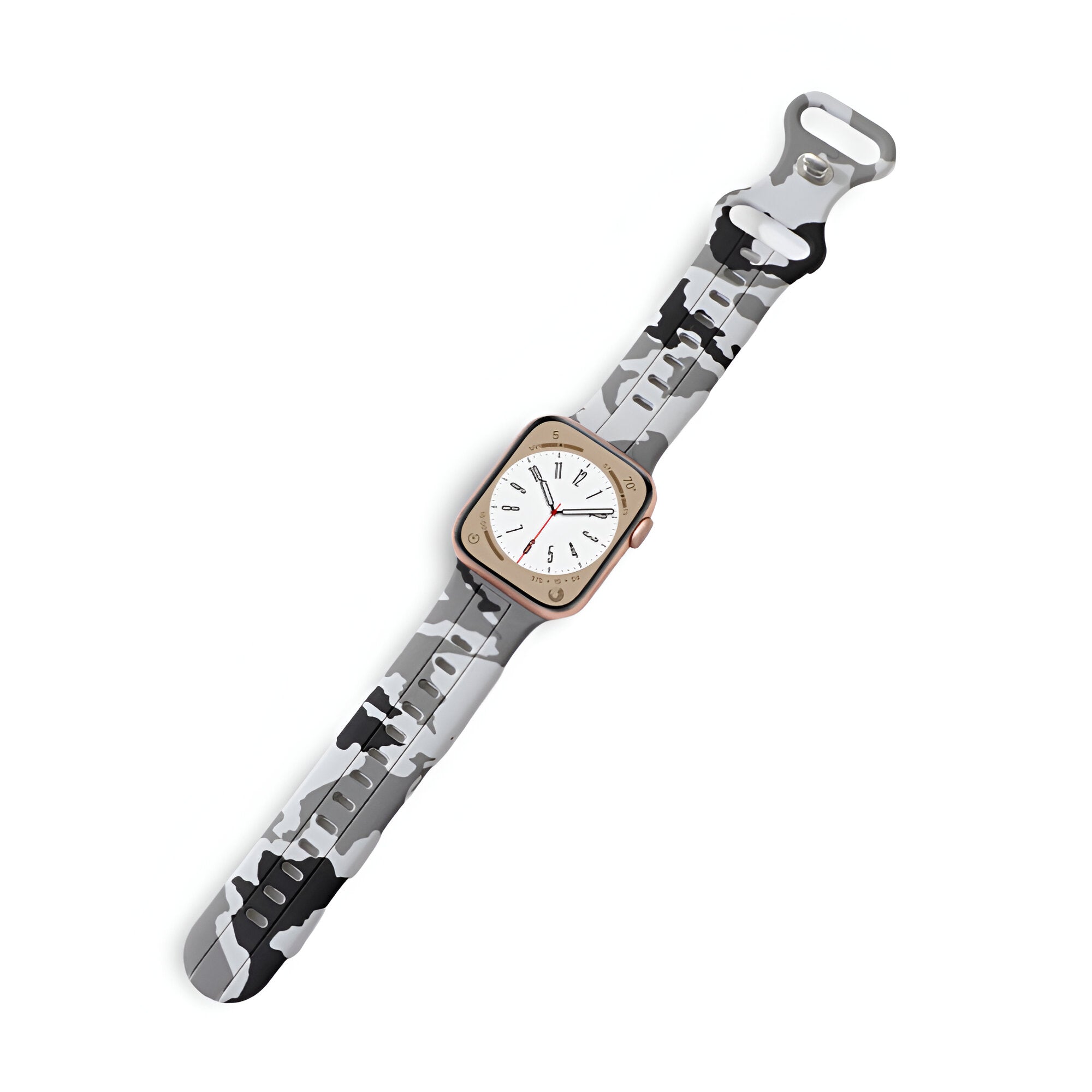 Bracelet de montre connectée, Apple Watch, en silicone motif camouflage, mixte, modèle Alar - La Boutique du Bracelet