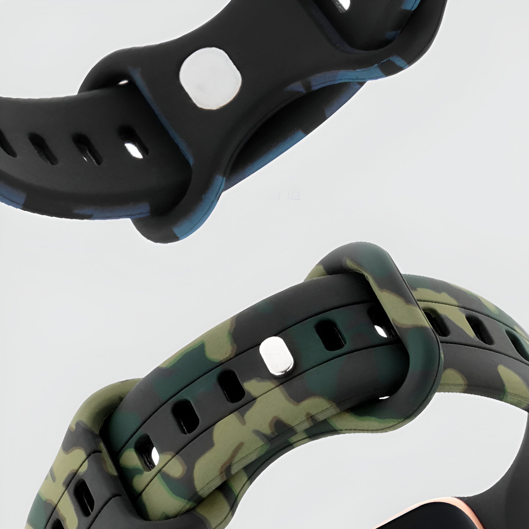 Bracelet de montre connectée, Apple Watch, en silicone motif camouflage, mixte, modèle Alar - La Boutique du Bracelet