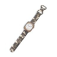 Bracelet Apple Watch silicone vert camouflage taille 38-42 mm modèle Alar.