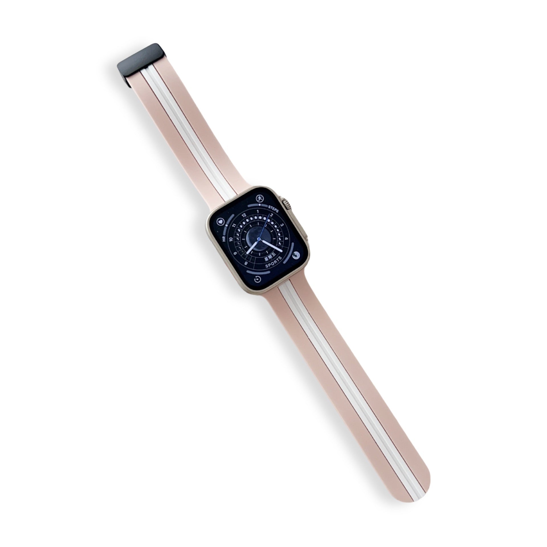 Bracelet de montre connectée, Apple Watch, en silicone, pour femme, modèle Faelan - La Boutique du Bracelet