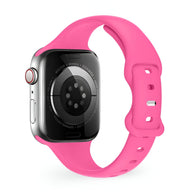 Bracelet Apple Watch silicone rose vif modèle Kairo pour femme, taille 38-42 mm.