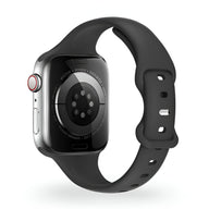 Bracelet Apple Watch en silicone noir pour femme, modèle Kairo, taille 38-42 mm.