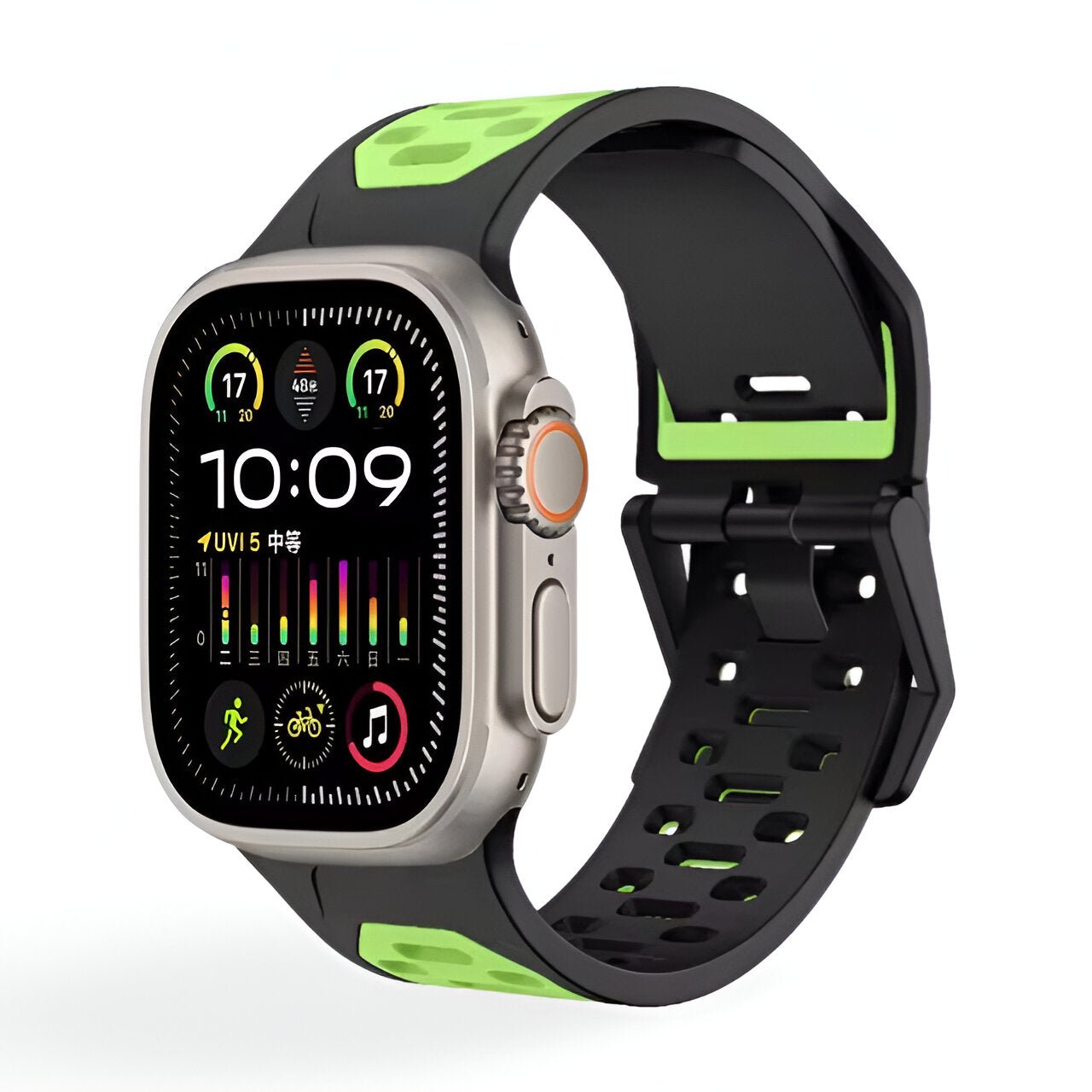 Bracelet de montre connectée, Apple Watch, en silicone solide, pour homme, modèle Toron - La Boutique du Bracelet